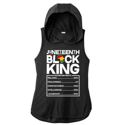 Juneteenth Black King Nutrition Facts Ladies PosiCharge Tri-Blend Wicking Draft Hoodie Tank