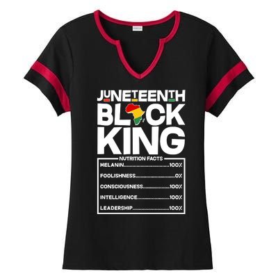 Juneteenth Black King Nutrition Facts Ladies Halftime Notch Neck Tee