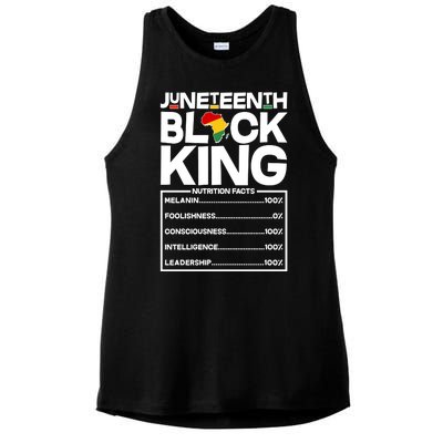 Juneteenth Black King Nutrition Facts Ladies PosiCharge Tri-Blend Wicking Tank