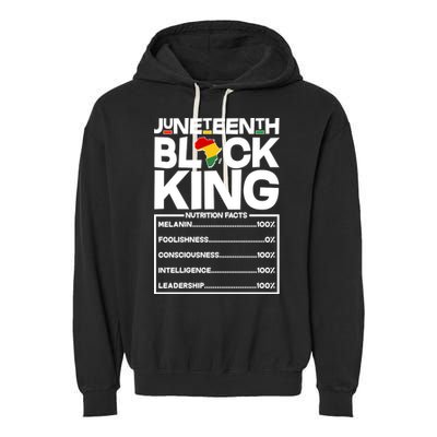 Juneteenth Black King Nutrition Facts Garment-Dyed Fleece Hoodie