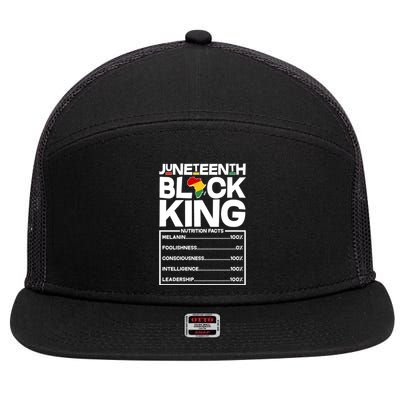 Juneteenth Black King Nutrition Facts 7 Panel Mesh Trucker Snapback Hat