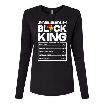 Juneteenth Black King Nutrition Facts Womens Cotton Relaxed Long Sleeve T-Shirt