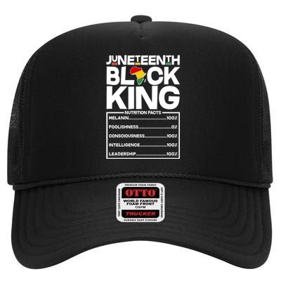 Juneteenth Black King Nutrition Facts High Crown Mesh Back Trucker Hat