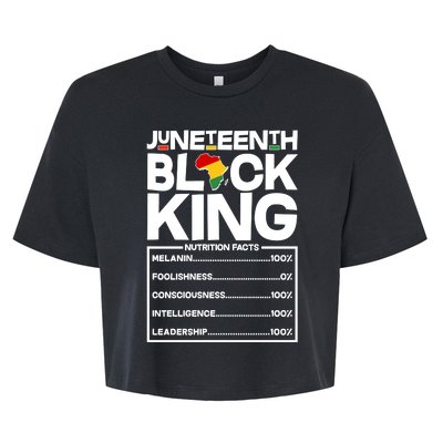 Juneteenth Black King Nutrition Facts Bella+Canvas Jersey Crop Tee