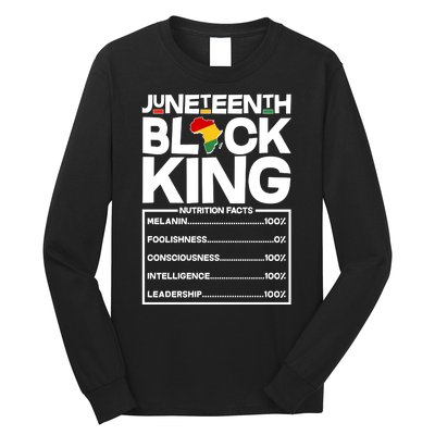 Juneteenth Black King Nutrition Facts Long Sleeve Shirt