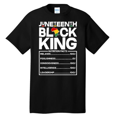 Juneteenth Black King Nutrition Facts Tall T-Shirt