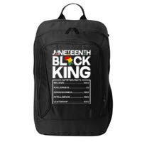 Juneteenth Black King Nutrition Facts City Backpack