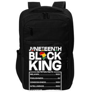 Juneteenth Black King Nutrition Facts Impact Tech Backpack