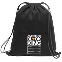 Juneteenth Black King Nutrition Facts Sweatshirt Cinch Pack Bag