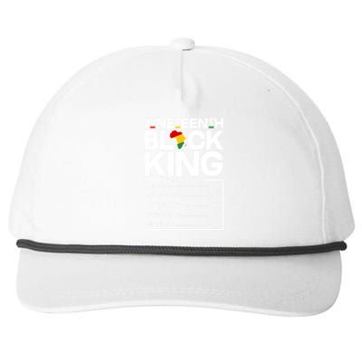 Juneteenth Black King Nutrition Facts Snapback Five-Panel Rope Hat