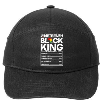 Juneteenth Black King Nutrition Facts 7-Panel Snapback Hat