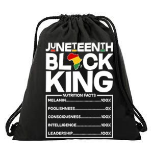 Juneteenth Black King Nutrition Facts Drawstring Bag