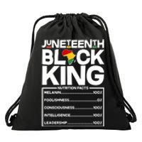 Juneteenth Black King Nutrition Facts Drawstring Bag