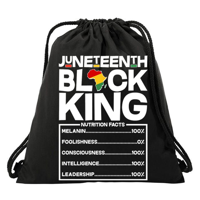 Juneteenth Black King Nutrition Facts Drawstring Bag