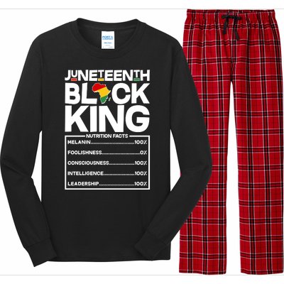 Juneteenth Black King Nutrition Facts Long Sleeve Pajama Set