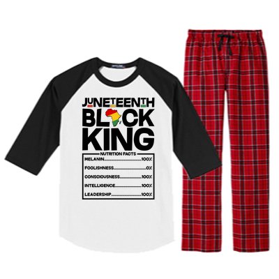 Juneteenth Black King Nutrition Facts Raglan Sleeve Pajama Set