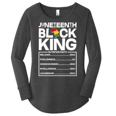 Juneteenth Black King Nutrition Facts Women's Perfect Tri Tunic Long Sleeve Shirt