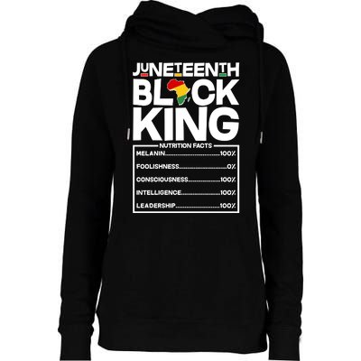 Juneteenth Black King Nutrition Facts Womens Funnel Neck Pullover Hood