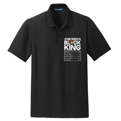 Juneteenth Black King Nutrition Facts Dry Zone Grid Polo