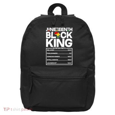 Juneteenth Black King Nutrition Facts 16 in Basic Backpack