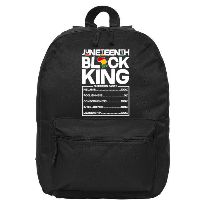 Juneteenth Black King Nutrition Facts 16 in Basic Backpack