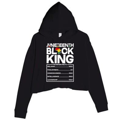 Juneteenth Black King Nutrition Facts Crop Fleece Hoodie