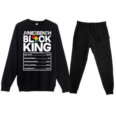 Juneteenth Black King Nutrition Facts Premium Crewneck Sweatsuit Set