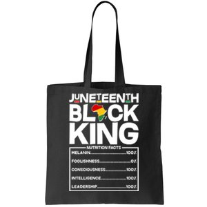 Juneteenth Black King Nutrition Facts Tote Bag