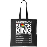 Juneteenth Black King Nutrition Facts Tote Bag