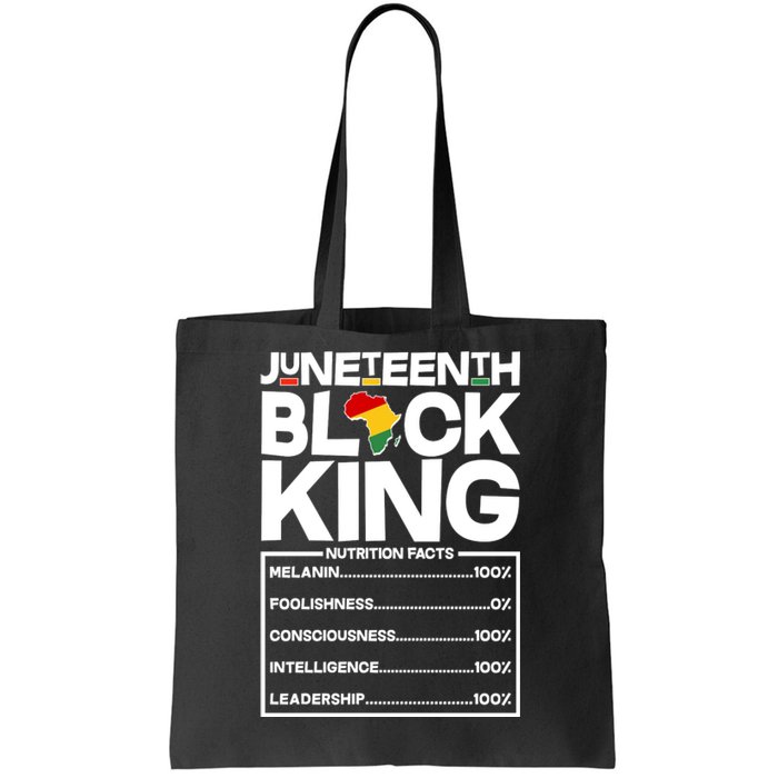 Juneteenth Black King Nutrition Facts Tote Bag