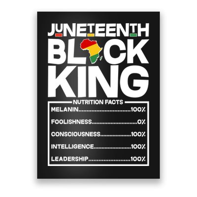 Juneteenth Black King Nutrition Facts Poster