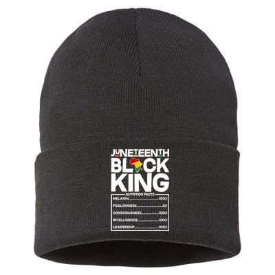 Juneteenth Black King Nutrition Facts Sustainable Knit Beanie