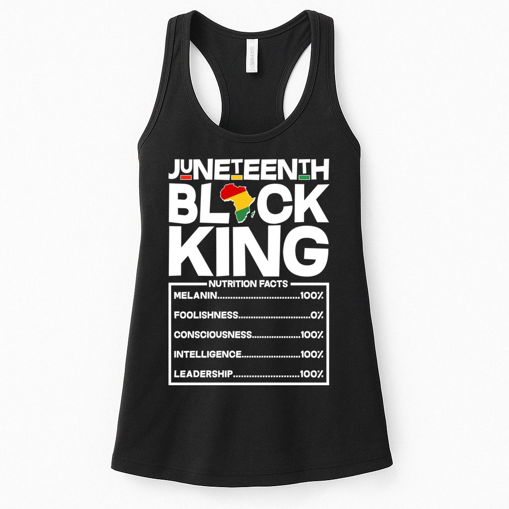 Juneteenth Black King Nutrition Facts Womens Tank Top