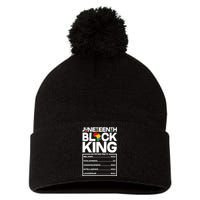 Juneteenth Black King Nutrition Facts Pom Pom 12in Knit Beanie