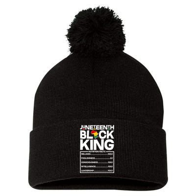 Juneteenth Black King Nutrition Facts Pom Pom 12in Knit Beanie