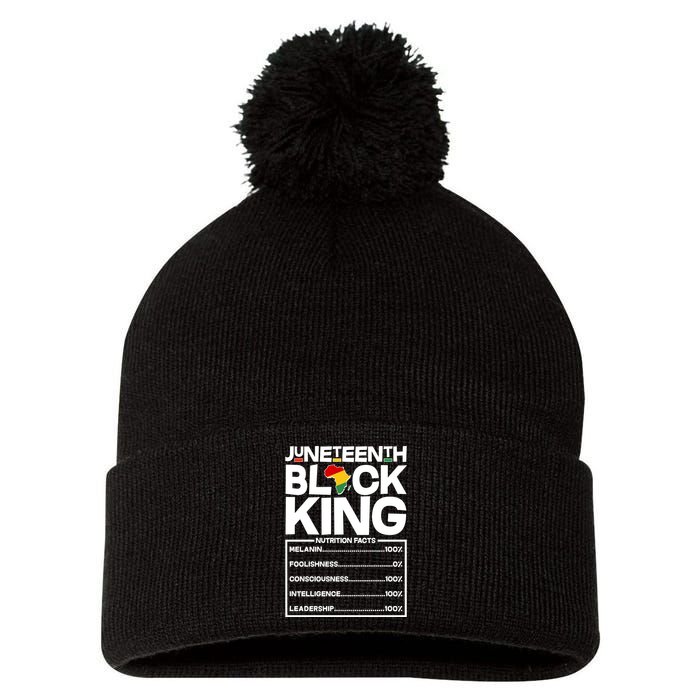 Juneteenth Black King Nutrition Facts Pom Pom 12in Knit Beanie