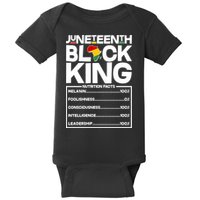Juneteenth Black King Nutrition Facts Baby Bodysuit