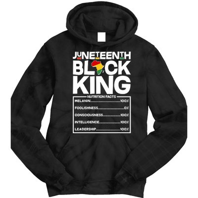 Juneteenth Black King Nutrition Facts Tie Dye Hoodie