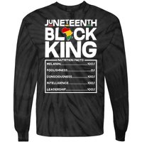 Juneteenth Black King Nutrition Facts Tie-Dye Long Sleeve Shirt