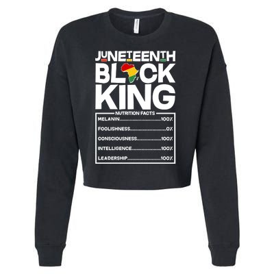 Juneteenth Black King Nutrition Facts Cropped Pullover Crew