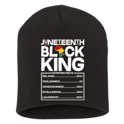 Juneteenth Black King Nutrition Facts Short Acrylic Beanie