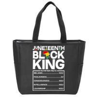 Juneteenth Black King Nutrition Facts Zip Tote Bag