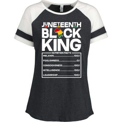 Juneteenth Black King Nutrition Facts Enza Ladies Jersey Colorblock Tee