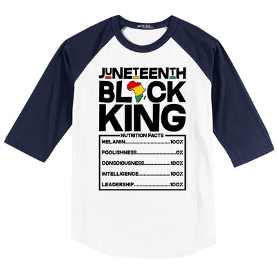 Juneteenth Black King Nutrition Facts Baseball Sleeve Shirt