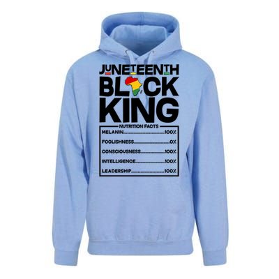 Juneteenth Black King Nutrition Facts Unisex Surf Hoodie