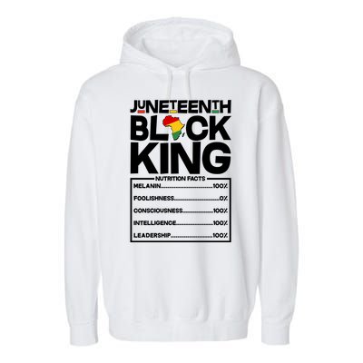 Juneteenth Black King Nutrition Facts Garment-Dyed Fleece Hoodie