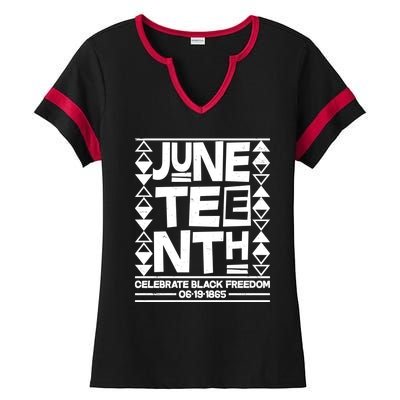 Juneteenth Celebrate Black Freedom 06-19-1865 Ladies Halftime Notch Neck Tee