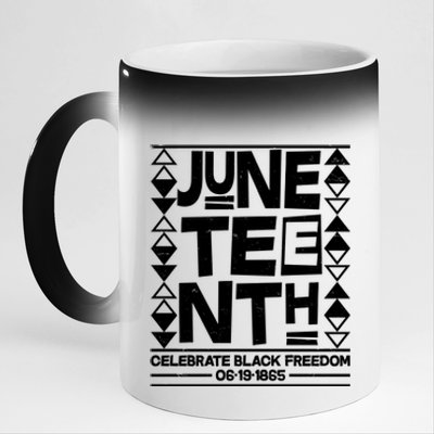 Juneteenth Celebrate Black Freedom 06-19-1865 11oz Black Color Changing Mug