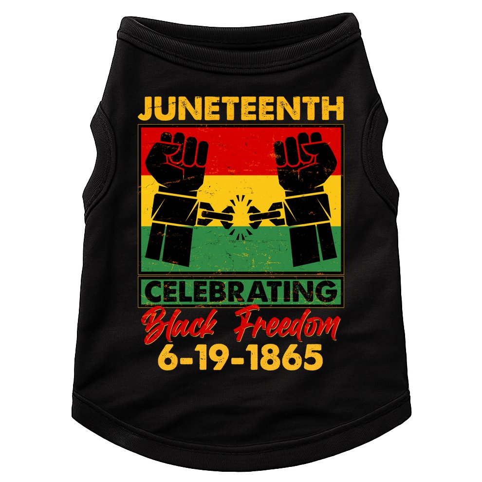 Juneteenth Celebrating Black Freedom 6-19-1865 Breaking The Chains Doggie Tank