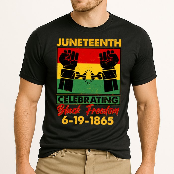Juneteenth Celebrating Black Freedom 6-19-1865 Breaking The Chains Cooling Performance Crew T-Shirt